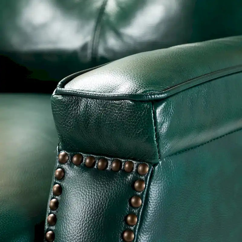 Modern Genuine Leather Push-Back Recliner