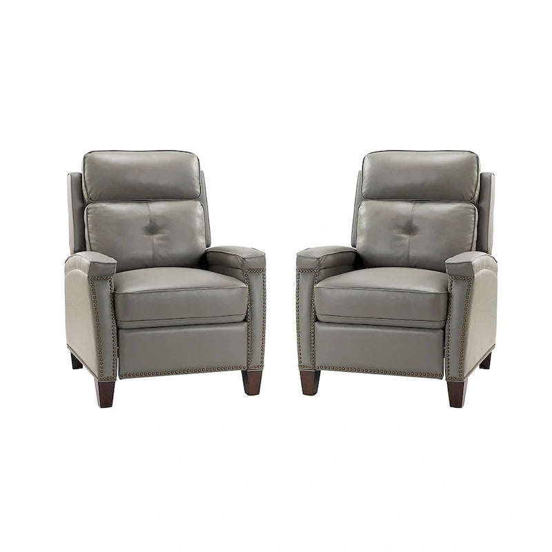 Modern Genuine Leather Push-Back Recliner
