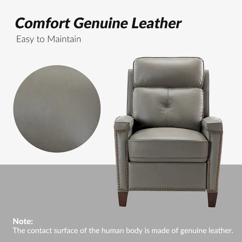 Modern Genuine Leather Push-Back Recliner