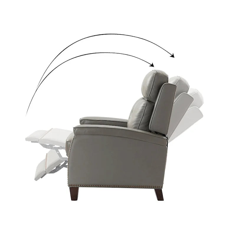 Modern Genuine Leather Push-Back Recliner
