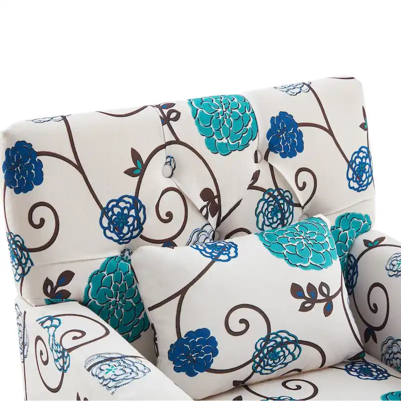 Sillón tapizado decorativo con capitoné de botones