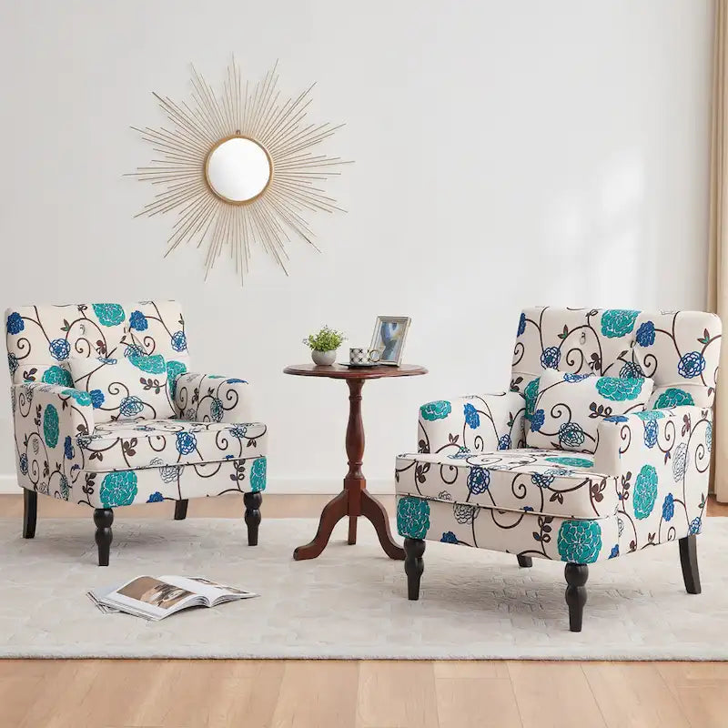 Sillón tapizado decorativo con capitoné de botones