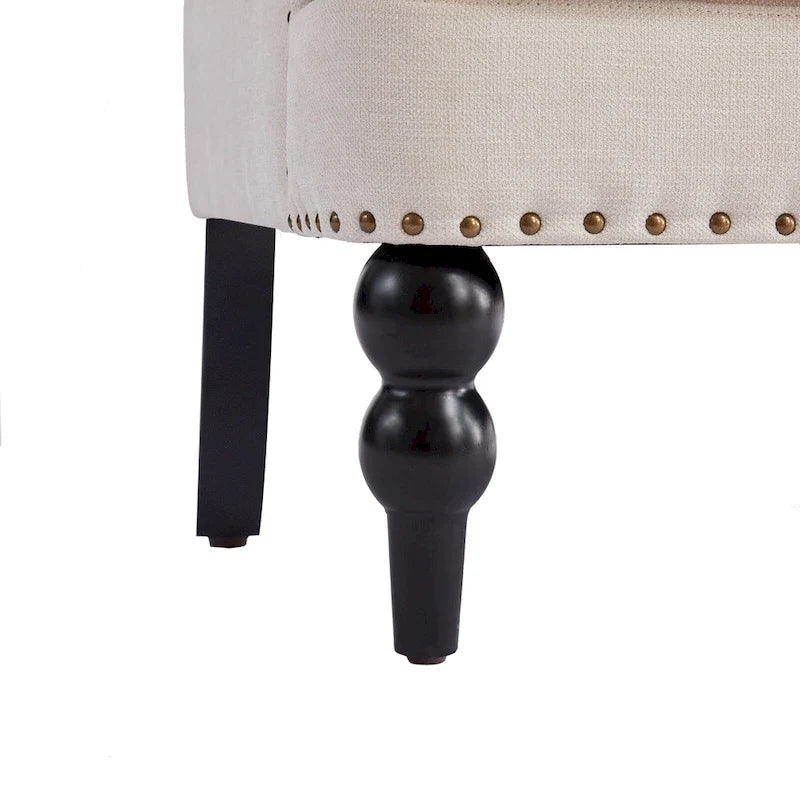 Sillón tapizado decorativo con capitoné de botones