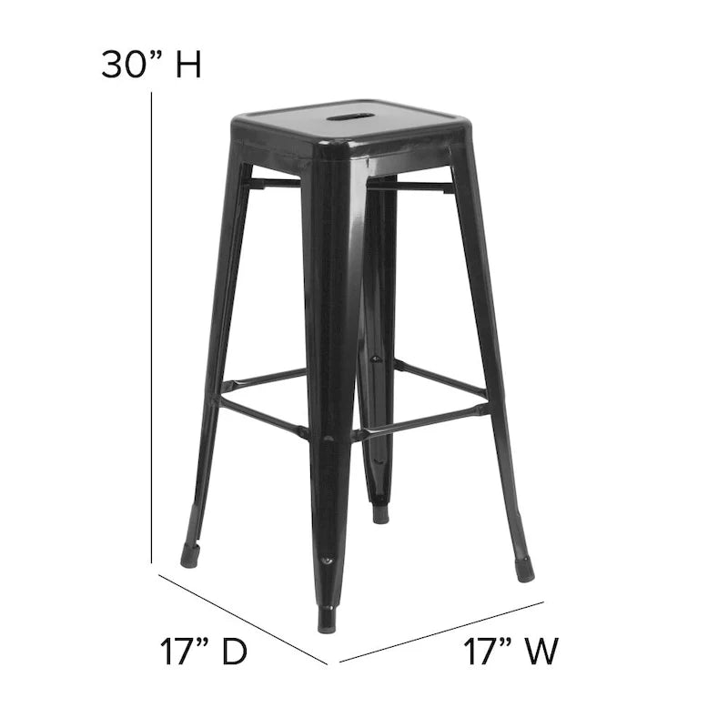Rückenloser Barhocker mit Sitzfläche aus Polyharz