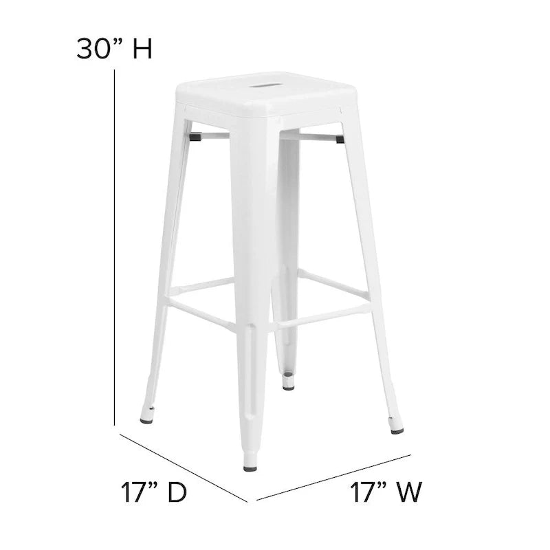 Rückenloser Barhocker mit Sitzfläche aus Polyharz