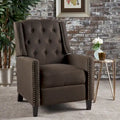 Sillón decorativo tapizado con respaldo alto alado y capitoné, adornos de clavos y respaldo alto reclinable para la sala de estar