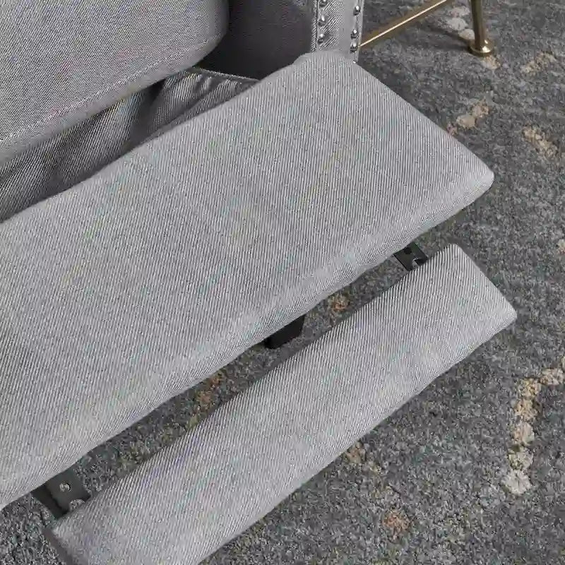 Sillón decorativo tapizado con respaldo alto alado y capitoné, adornos de clavos y respaldo alto reclinable para la sala de estar