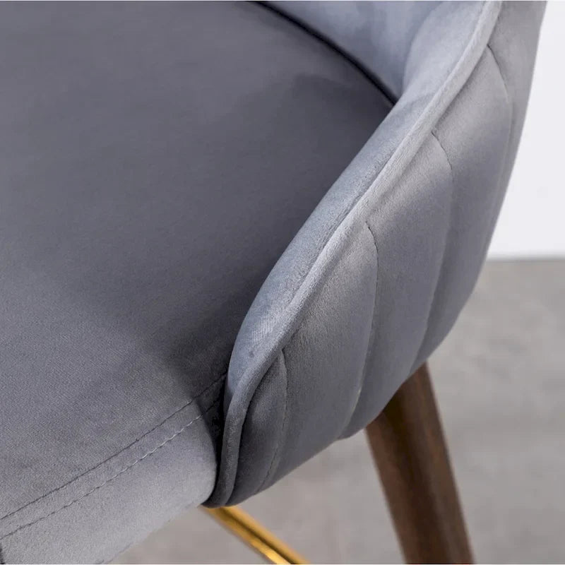 Tabourets de bar à dossier à oreilles recouverts de tissu