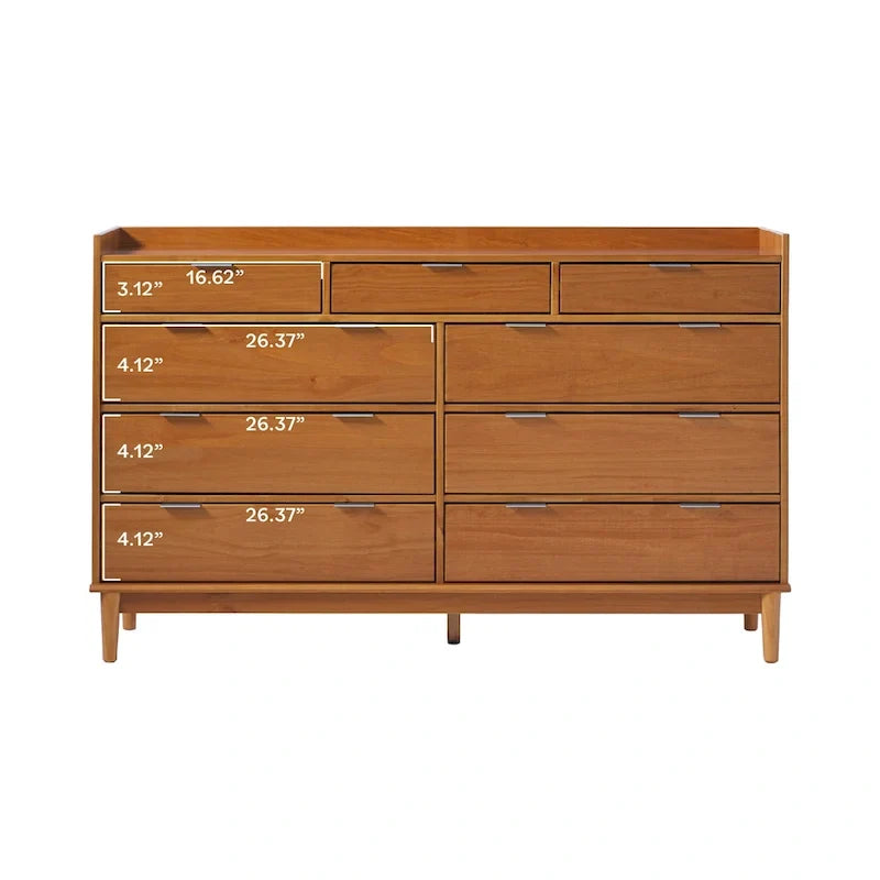 Commode en bois massif avec plateau moderne de style galerie