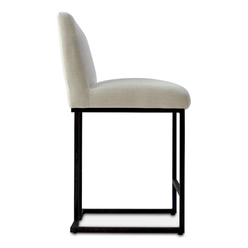 Upholstered Counter Height Bar Stools, Black Metal Frame Bar Chairs