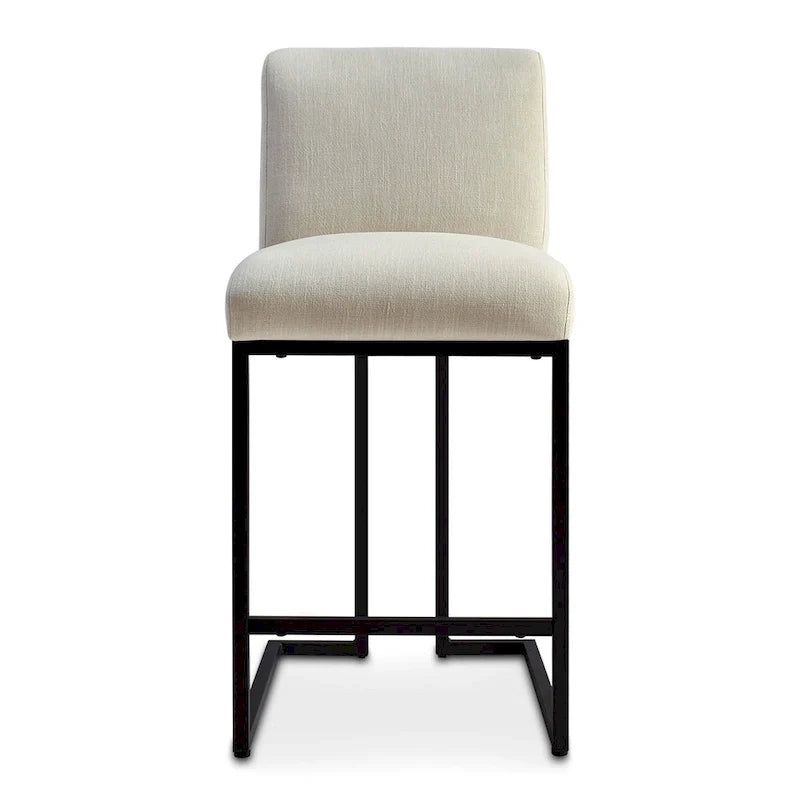 Upholstered Counter Height Bar Stools, Black Metal Frame Bar Chairs