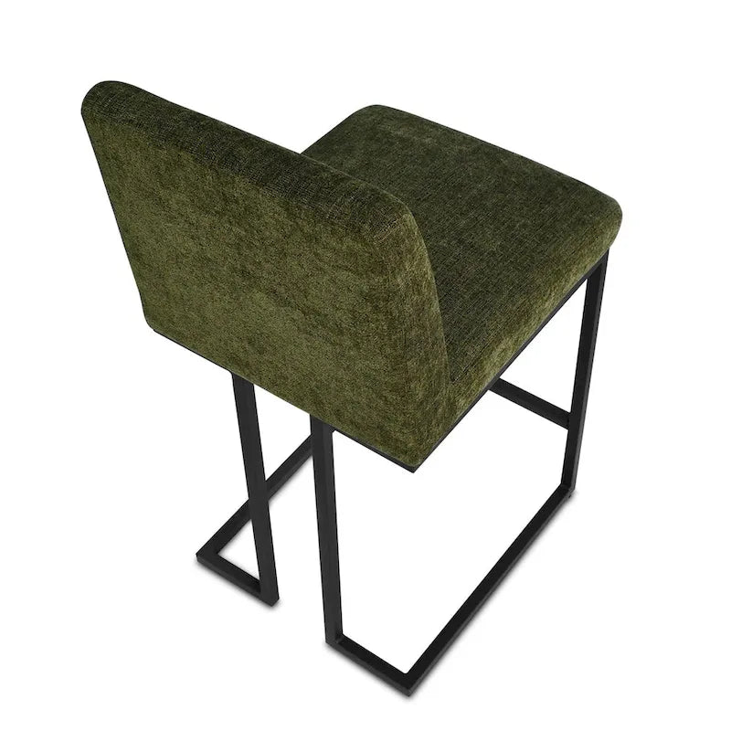 Upholstered Counter Height Bar Stools, Black Metal Frame Bar Chairs