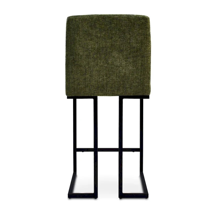 Upholstered Counter Height Bar Stools, Black Metal Frame Bar Chairs