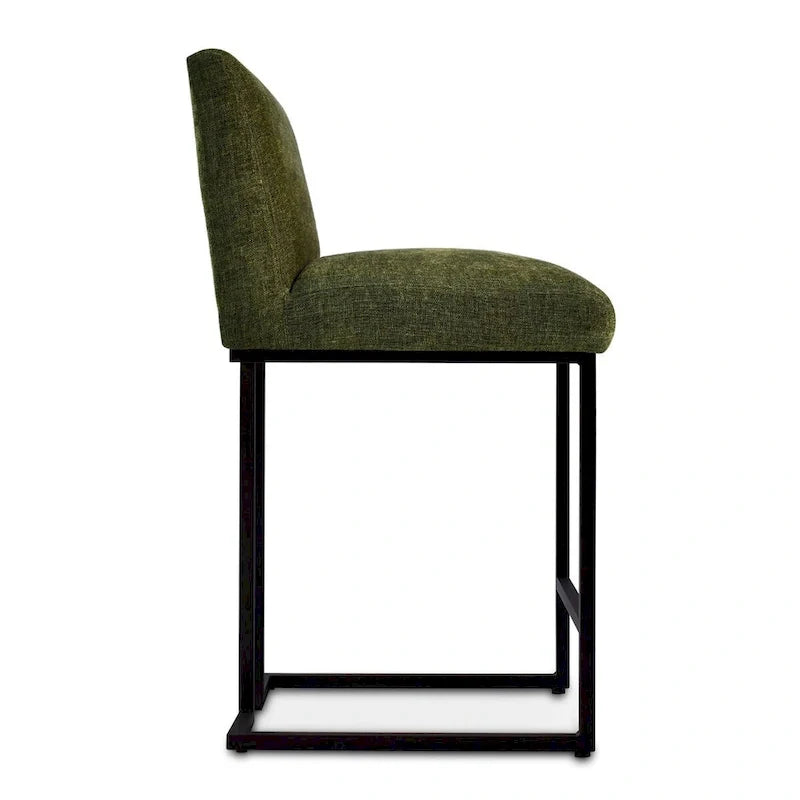 Upholstered Counter Height Bar Stools, Black Metal Frame Bar Chairs