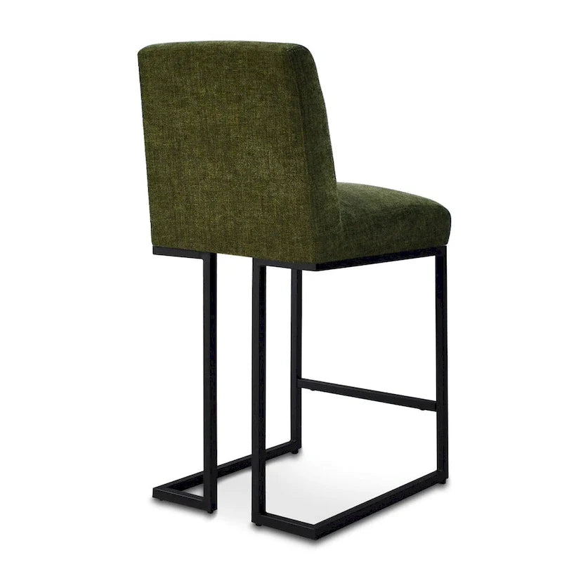 Upholstered Counter Height Bar Stools, Black Metal Frame Bar Chairs