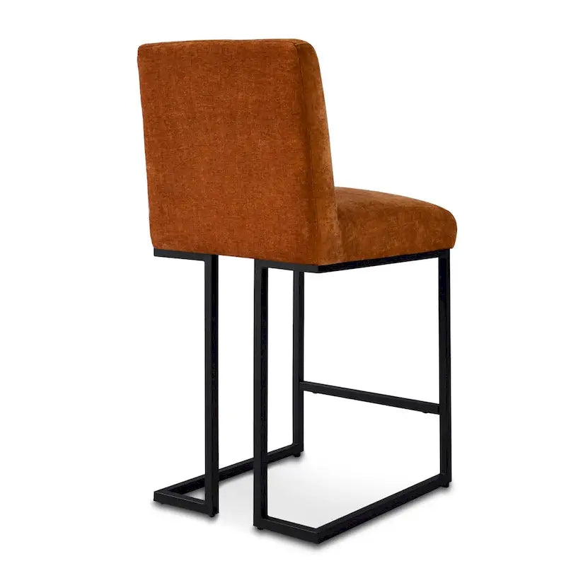 Upholstered Counter Height Bar Stools, Black Metal Frame Bar Chairs