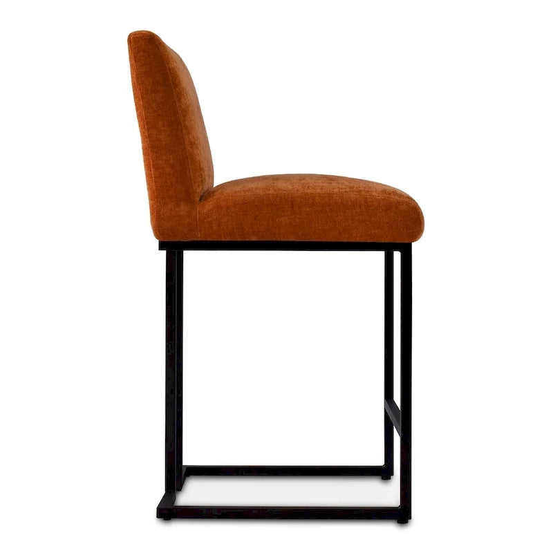 Upholstered Counter Height Bar Stools, Black Metal Frame Bar Chairs