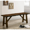Leesie Rustic Farmhouse Live Edge Brown Wood Bench by Furniture of America