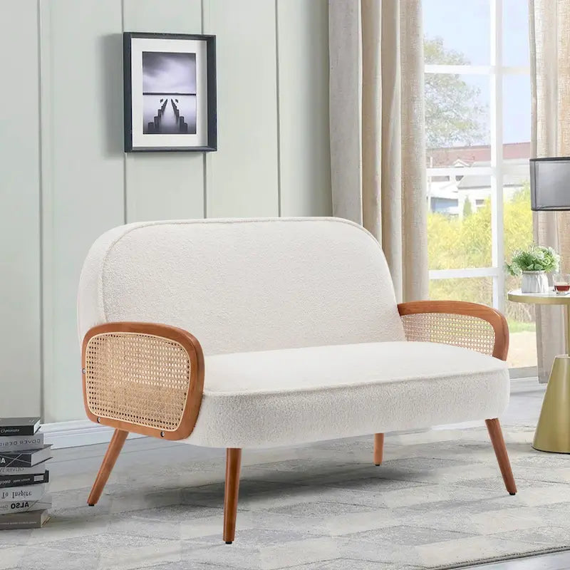 Upholstered Modern Mini Sofa Couch Love Seat Settee
