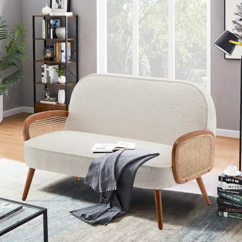 Upholstered Modern Mini Sofa Couch Love Seat Settee