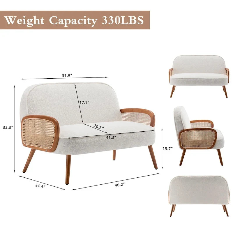 Upholstered Modern Mini Sofa Couch Love Seat Settee