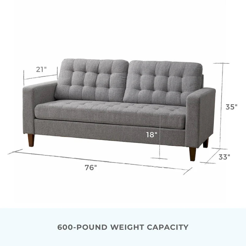 Sofa mit geraden Armlehnen aus Kunstleder/Samt/Stoff