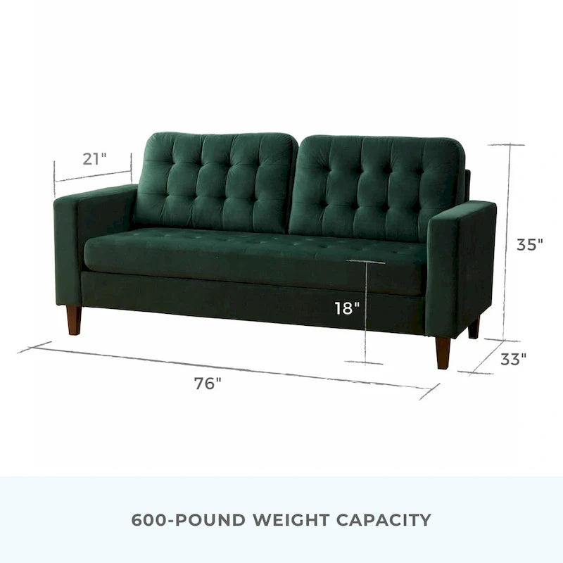 Sofa mit geraden Armlehnen aus Kunstleder/Samt/Stoff