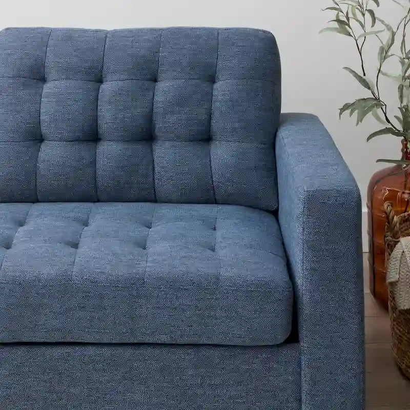 Sofa mit geraden Armlehnen aus Kunstleder/Samt/Stoff