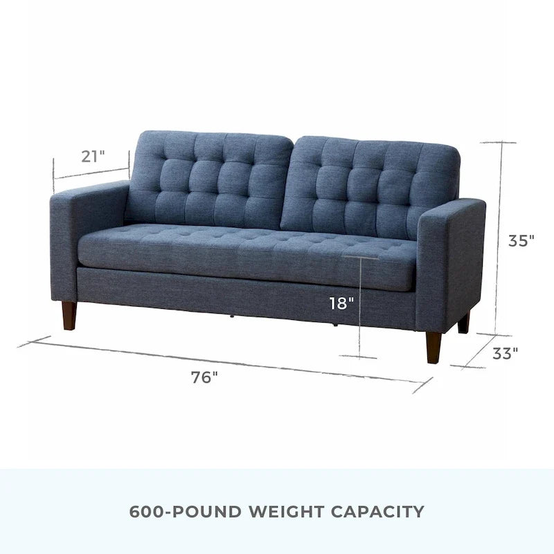 Sofa mit geraden Armlehnen aus Kunstleder/Samt/Stoff
