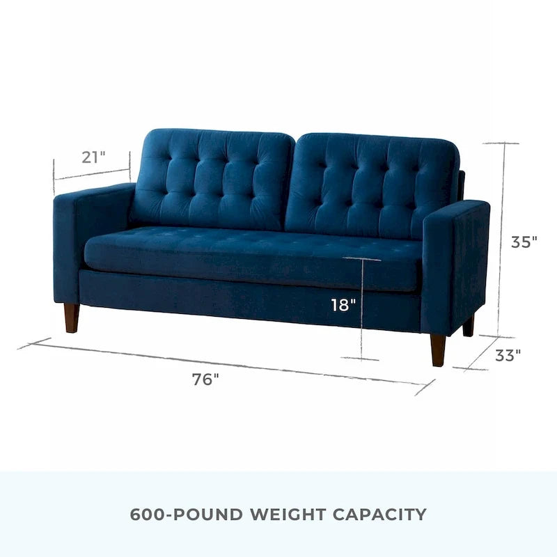 Sofa mit geraden Armlehnen aus Kunstleder/Samt/Stoff