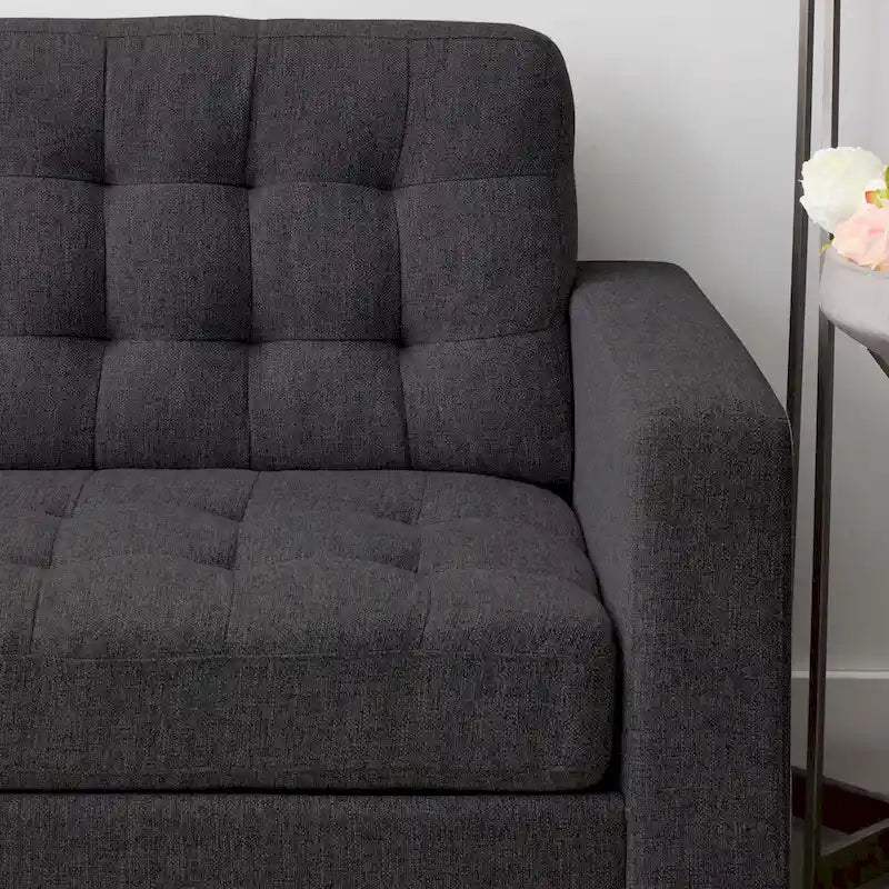 Sofa mit geraden Armlehnen aus Kunstleder/Samt/Stoff