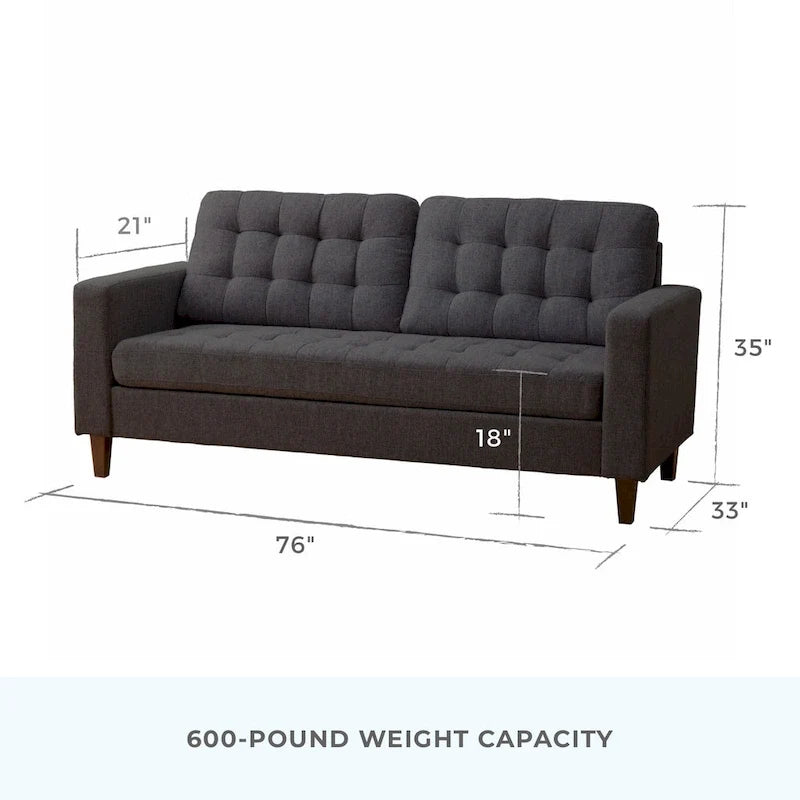 Sofa mit geraden Armlehnen aus Kunstleder/Samt/Stoff