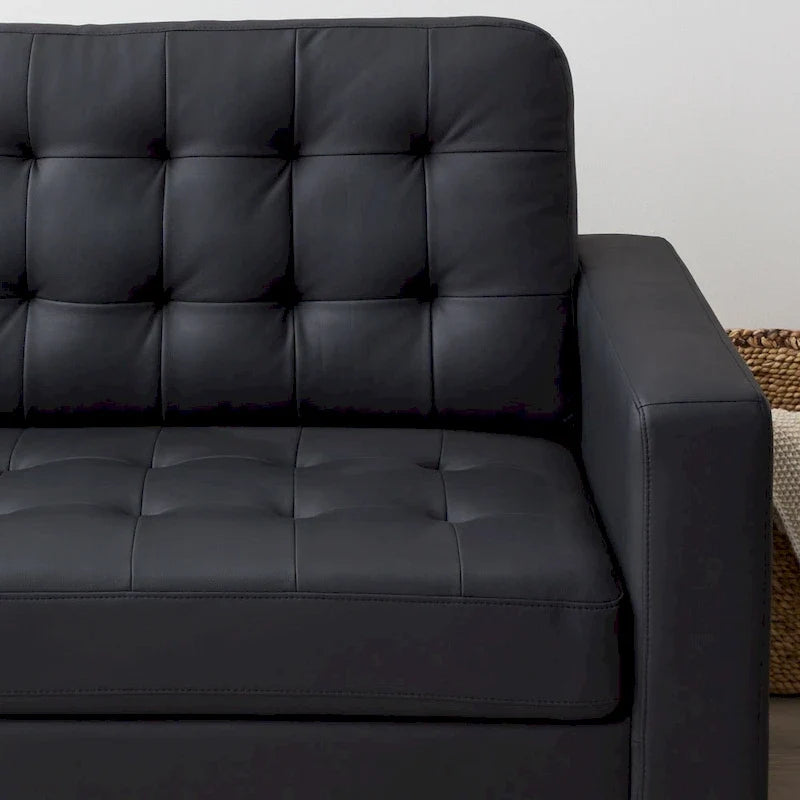 Sofa mit geraden Armlehnen aus Kunstleder/Samt/Stoff