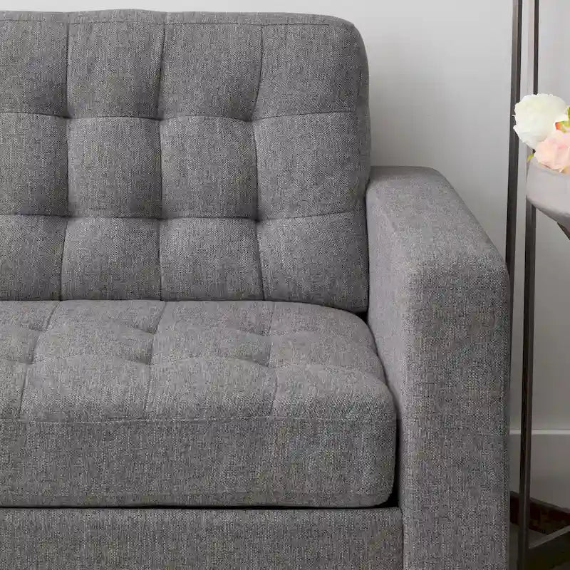 Sofa mit geraden Armlehnen aus Kunstleder/Samt/Stoff