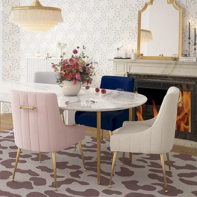 Irina Dining Chair Velvet Side Chair with Stainless Steel Leg