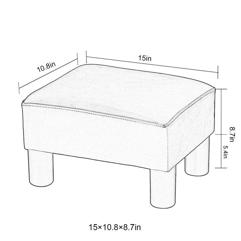 Gepolsterter quadratischer Fußhocker und Sitzpouf