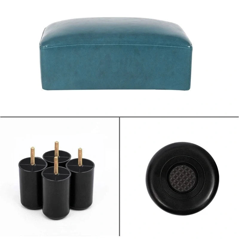 Gepolsterter quadratischer Fußhocker und Sitzpouf