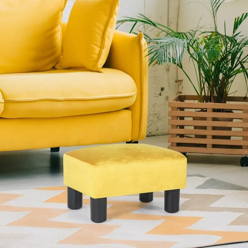 Gepolsterter quadratischer Fußhocker und Sitzpouf