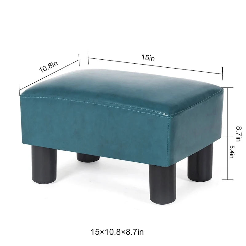 Gepolsterter quadratischer Fußhocker und Sitzpouf