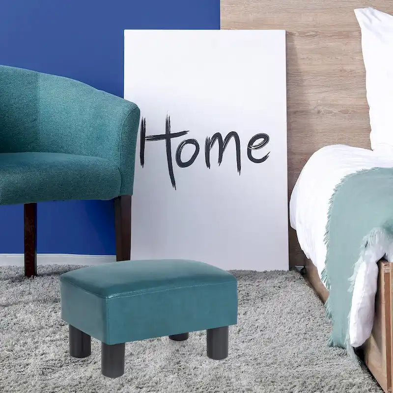 Gepolsterter quadratischer Fußhocker und Sitzpouf