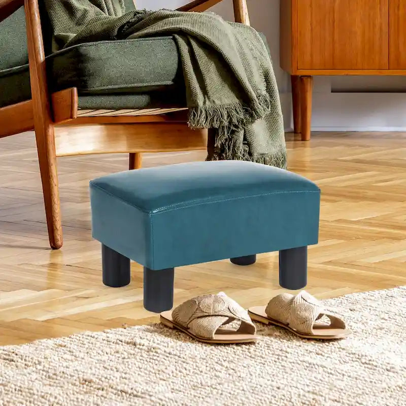 Gepolsterter quadratischer Fußhocker und Sitzpouf