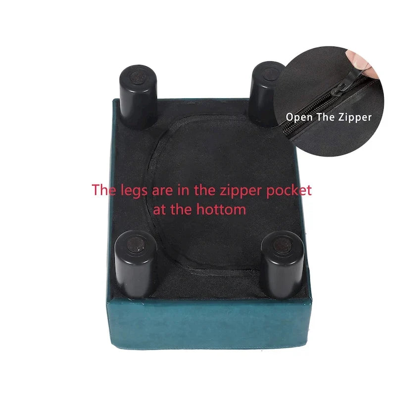 Gepolsterter quadratischer Fußhocker und Sitzpouf