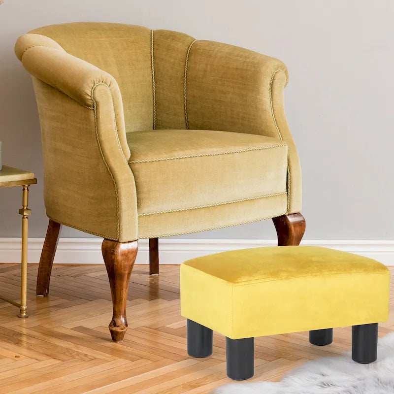 Gepolsterter quadratischer Fußhocker und Sitzpouf