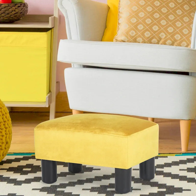 Gepolsterter quadratischer Fußhocker und Sitzpouf