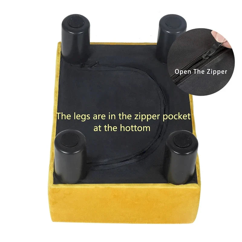 Gepolsterter quadratischer Fußhocker und Sitzpouf