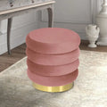 Round Velvet Ottoman Upholstered Foot Stool