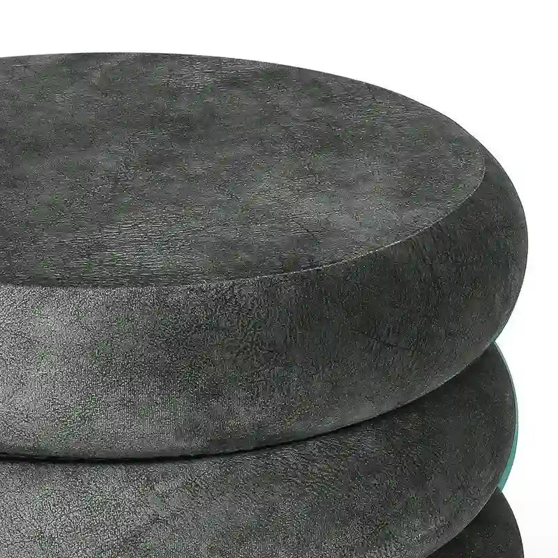 Round Velvet Ottoman Upholstered Foot Stool