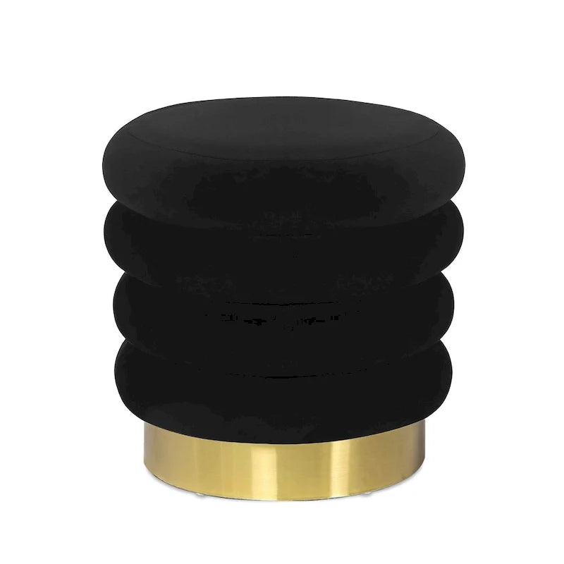 Round Velvet Ottoman Upholstered Foot Stool