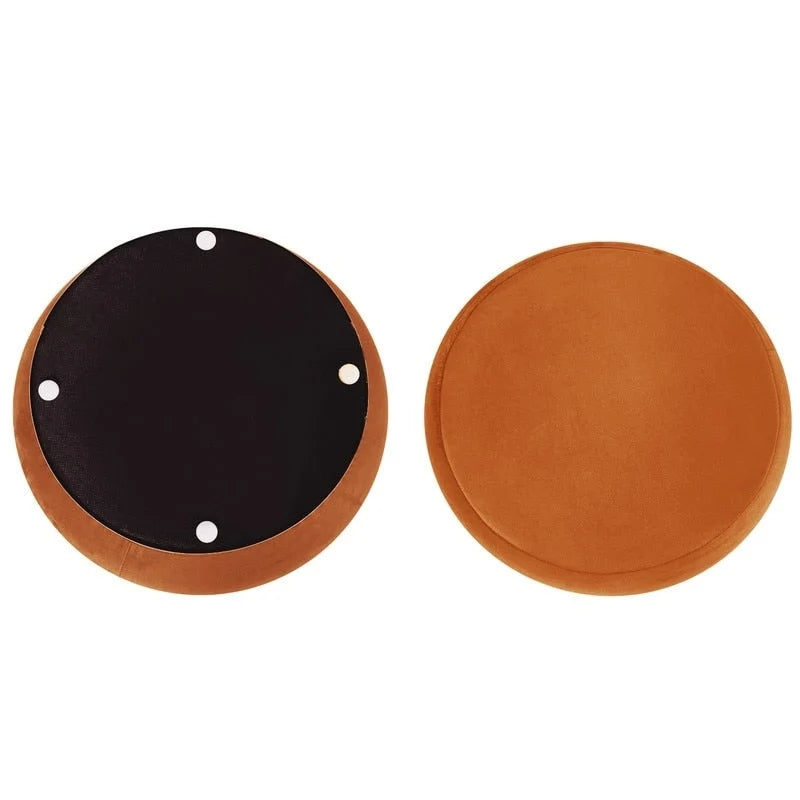 Round Velvet Ottoman Upholstered Foot Stool