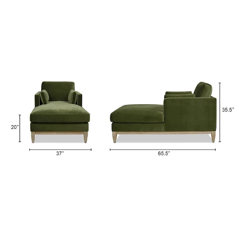 Chaiselongue mit Performance-Samtbezug, 65 Zoll